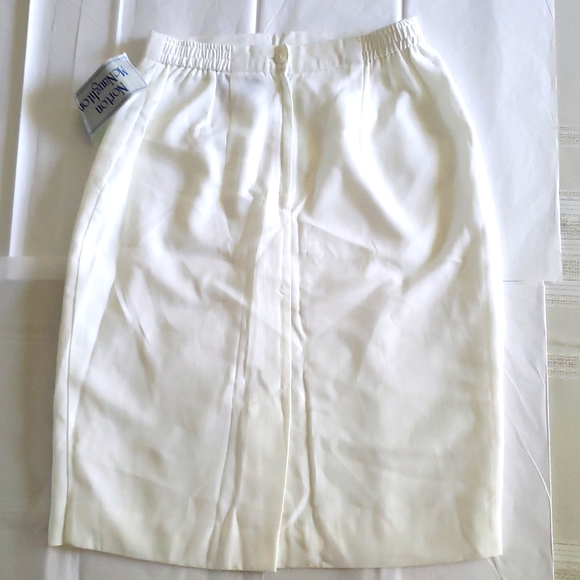 Norton McNaughton USA New Linen Look Straight Pencil SKIRT Back Slit Women's 10 - Picture 3 of 12